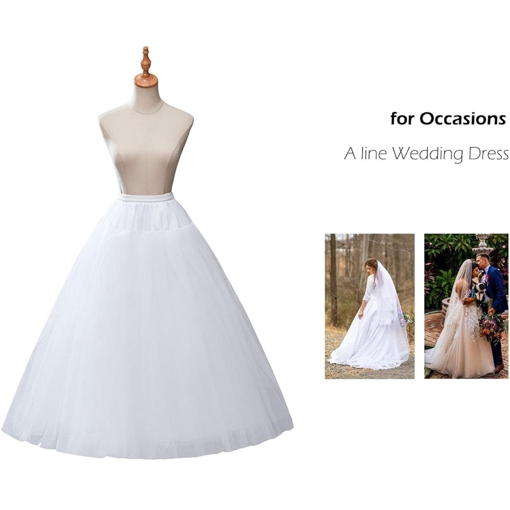 Hoopless Petticoat Underskirt White for Wedding Dress - Picture 6 of 8